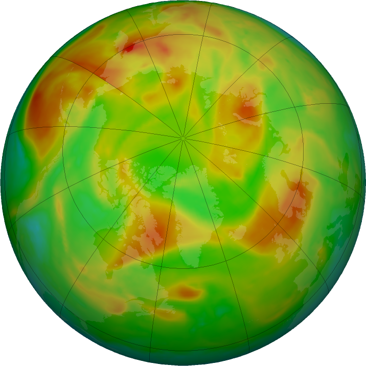 Arctic ozone map for 09 June 2024